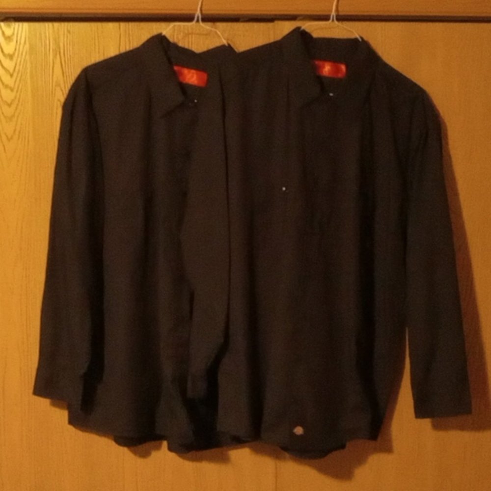 Dickies Long Sleeve Button Down / Up Work Shirt Black XXL
